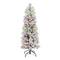 4.5ft. Pre-Lit Flocked Portland Pine Artificial Christmas Tree, Multicolored Lights